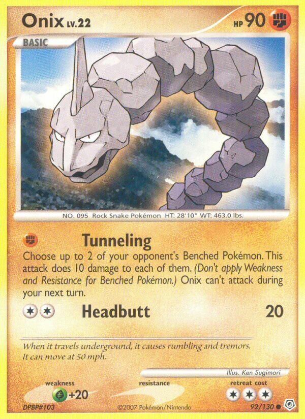 Onix 092/130 — Diamond & Pearl (English Pokémon TCG card)