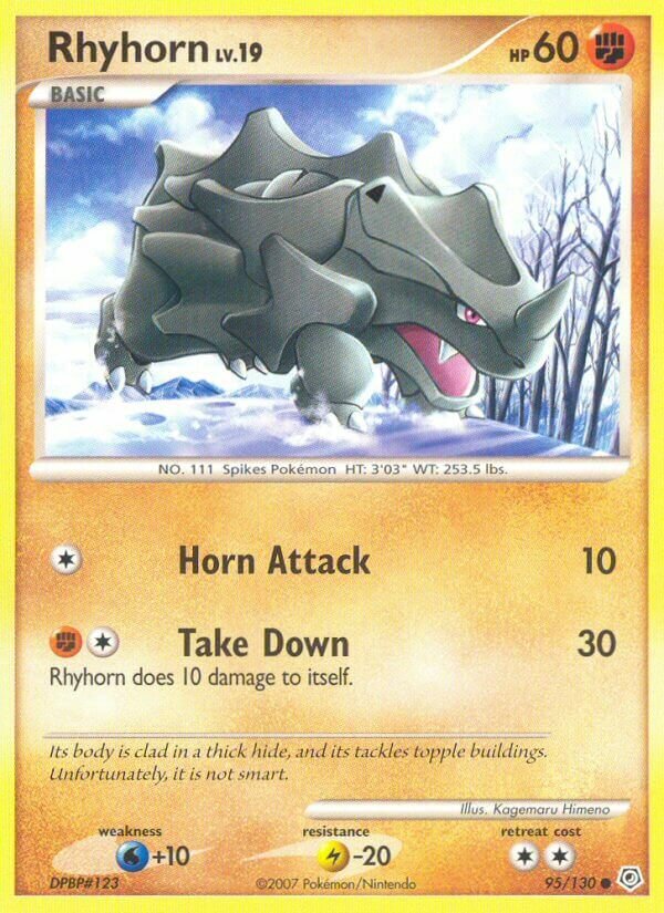 Rhyhorn 095/130 — Diamond & Pearl (English Pokémon TCG card)