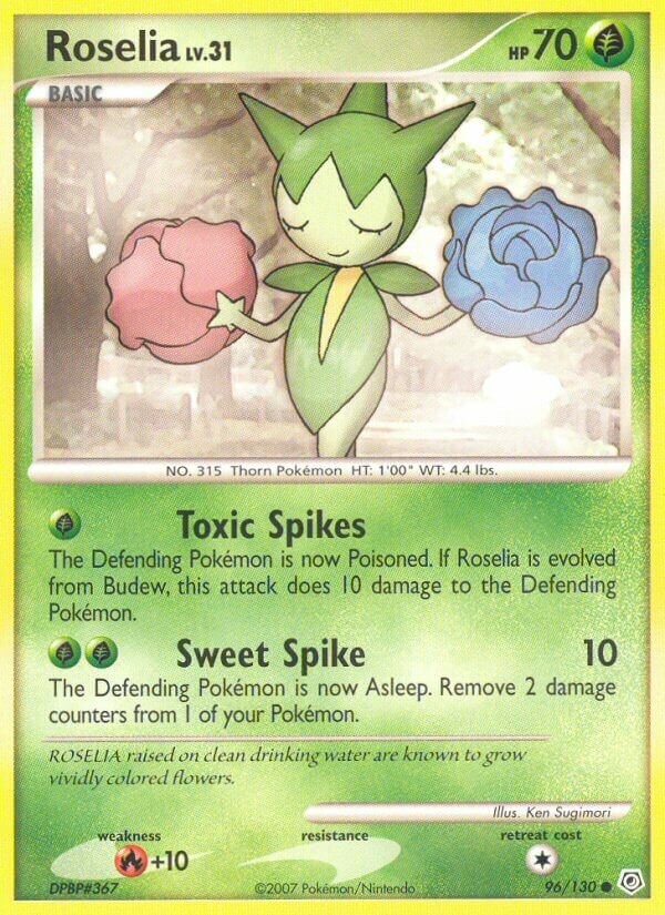 Roselia 096/130 — Diamond & Pearl (English Pokémon TCG card)