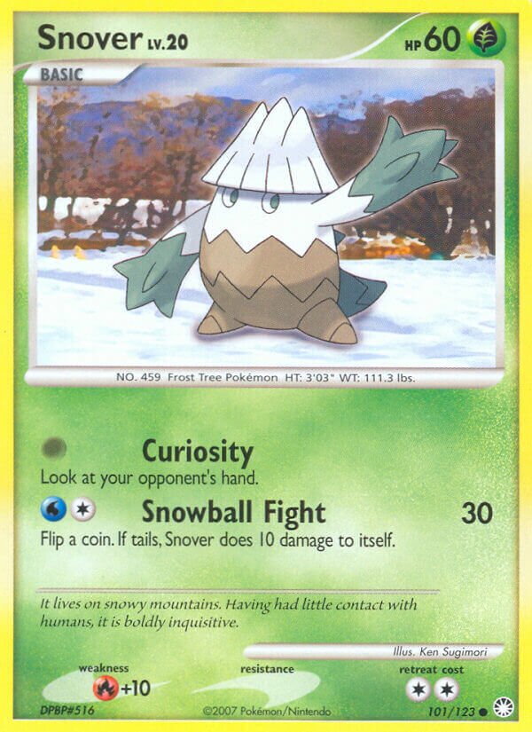 Snover 101/124 — Mysterious Treasures (English Pokémon TCG card)