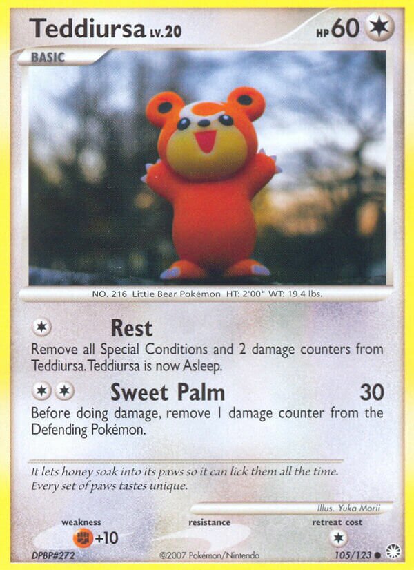 Teddiursa 105/124 — Mysterious Treasures (English Pokémon TCG card)