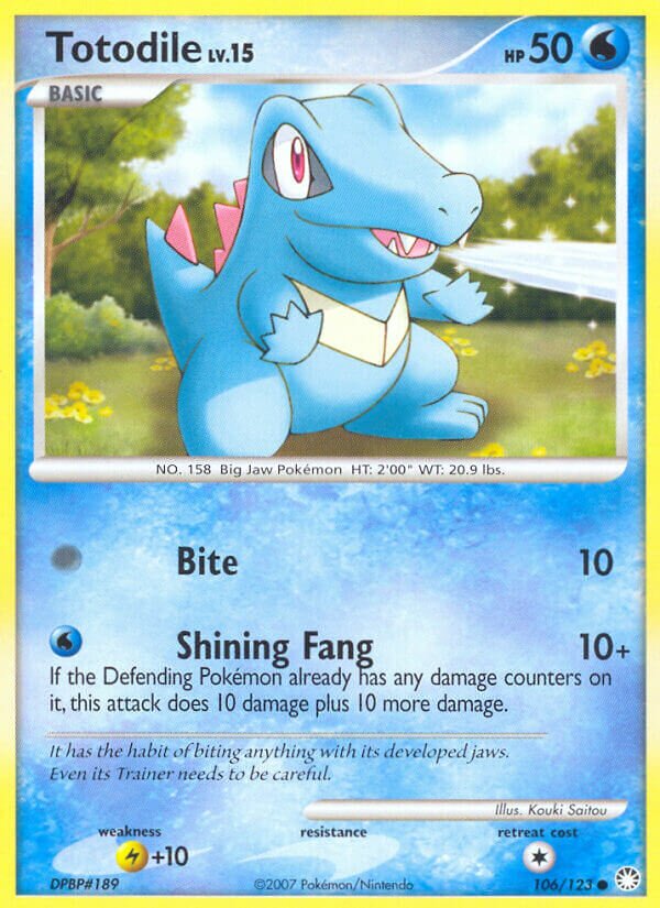 Totodile 106/124 — Mysterious Treasures (English Pokémon TCG card)