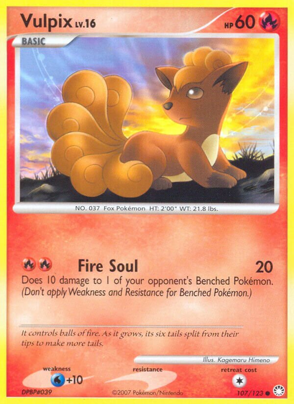 Vulpix 107/124 — Mysterious Treasures (English Pokémon TCG card)