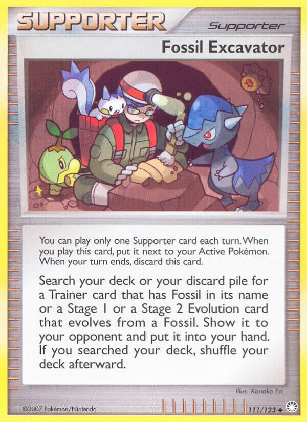 Fossil Excavator 111/124 — Mysterious Treasures (English Pokémon TCG card)