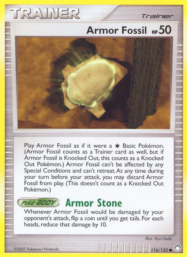 Armor Fossil 116/124 — Mysterious Treasures (English Pokémon TCG card)