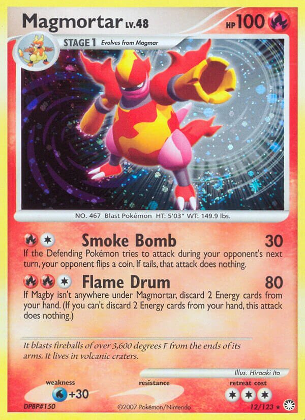 Magmortar 012/124 — Mysterious Treasures (English Pokémon TCG card)