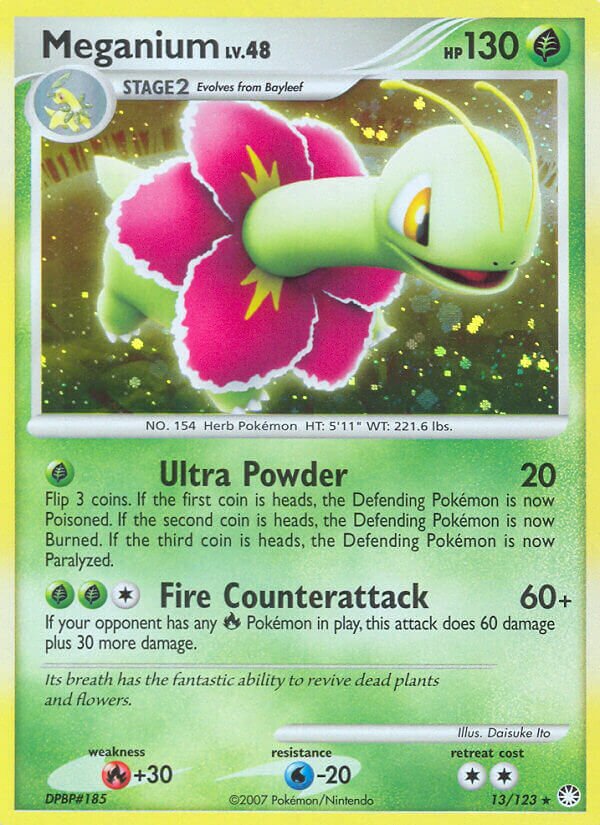 Meganium 013/124 — Mysterious Treasures (English Pokémon TCG card)