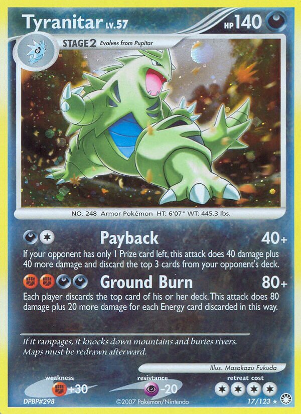 Tyranitar 017/124 — Mysterious Treasures (English Pokémon TCG card)