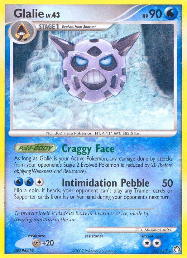 Glalie 025/124 — Mysterious Treasures (English Pokémon TCG card)