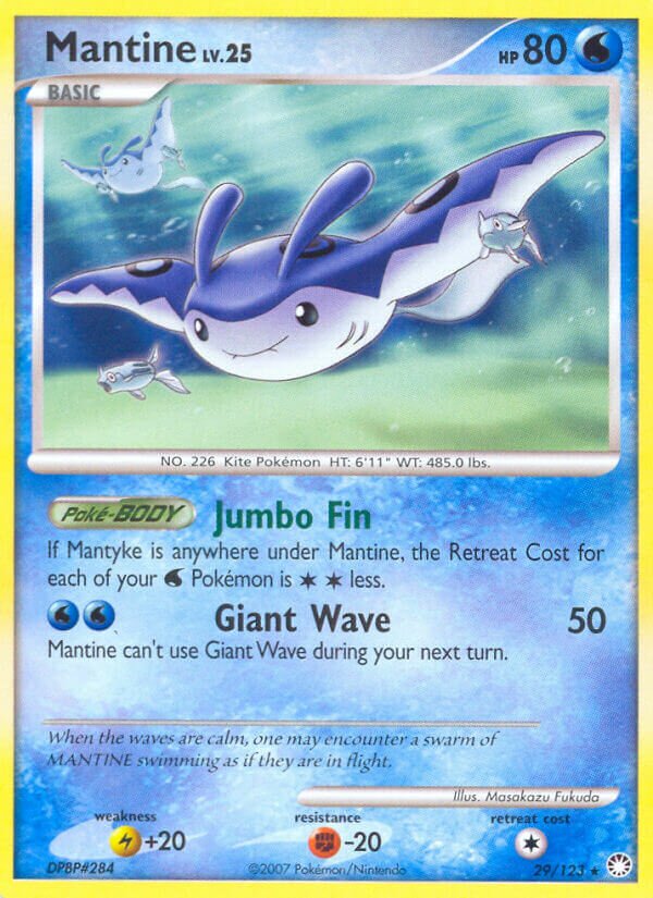 Mantine 029/124 — Mysterious Treasures (English Pokémon TCG card)