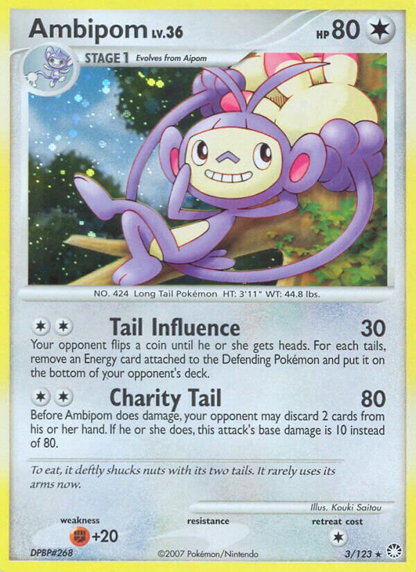 Ambipom 003/124 — Mysterious Treasures (English Pokémon TCG card)