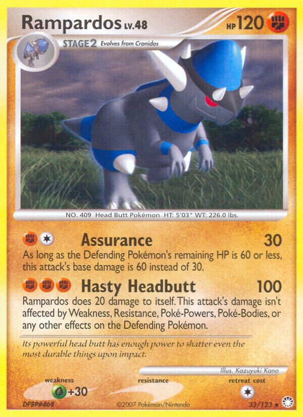 Rampardos 033/124 — Mysterious Treasures (English Pokémon TCG card)