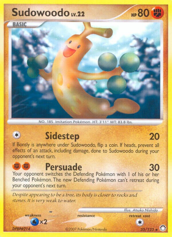 Sudowoodo 035/124 — Mysterious Treasures (English Pokémon TCG card)