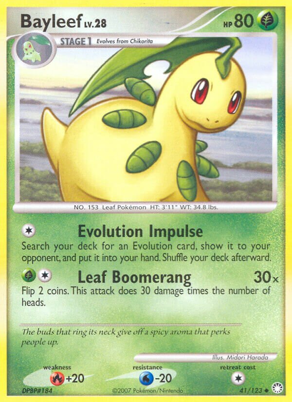 Bayleef 041/124 — Mysterious Treasures (English Pokémon TCG card)