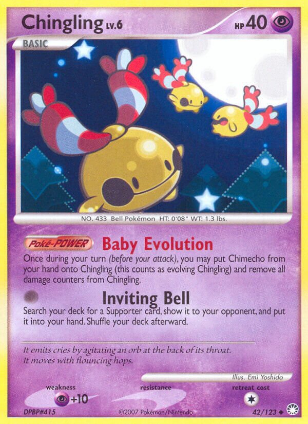 Chingling 042/124 — Mysterious Treasures (English Pokémon TCG card)