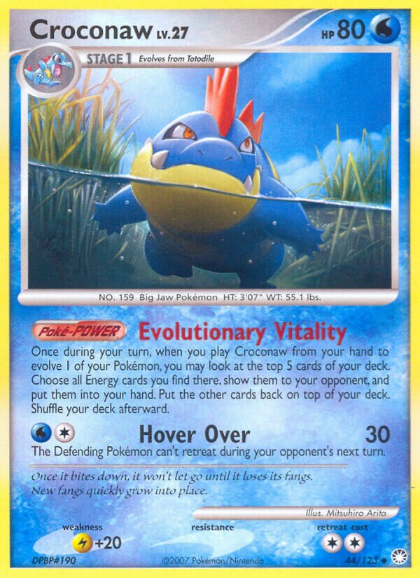 Croconaw 044/124 — Mysterious Treasures (English Pokémon TCG card)