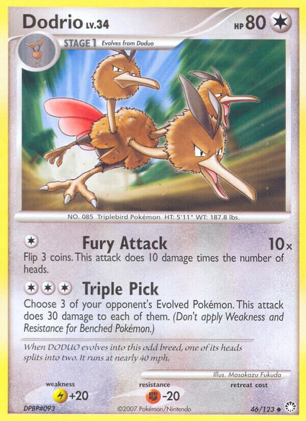 Dodrio 046/124 — Mysterious Treasures (English Pokémon TCG card)
