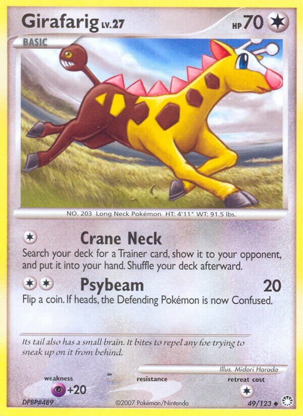 Girafarig 049/124 — Mysterious Treasures (English Pokémon TCG card)