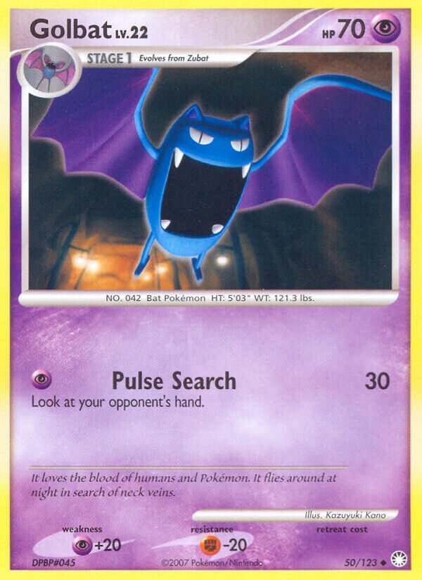 Golbat 050/124 — Mysterious Treasures (English Pokémon TCG card)