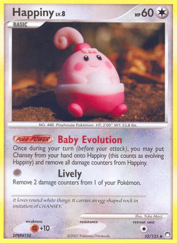 Happiny 052/124 — Mysterious Treasures (English Pokémon TCG card)