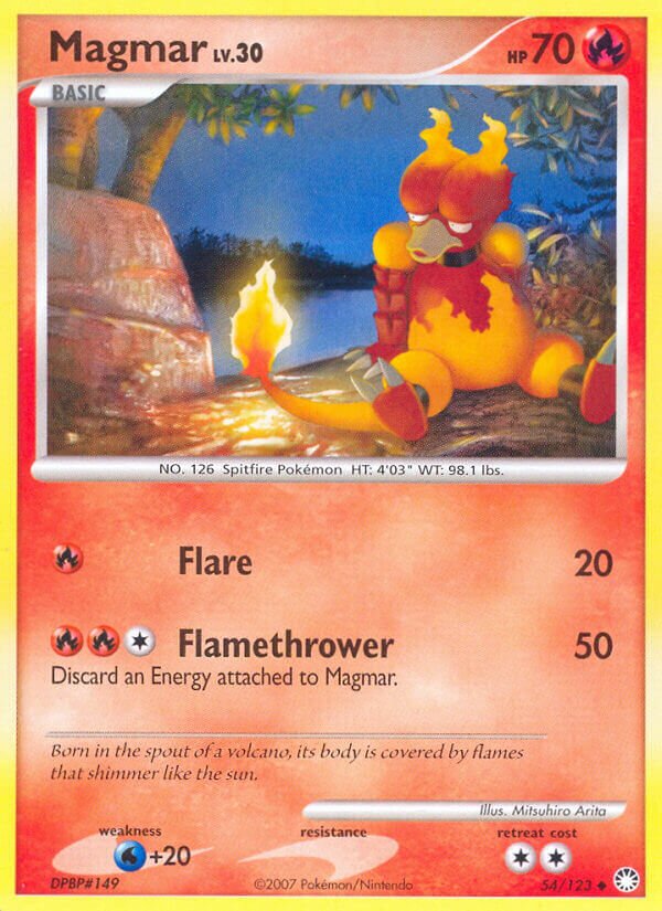 Magmar 054/124 — Mysterious Treasures (English Pokémon TCG card)