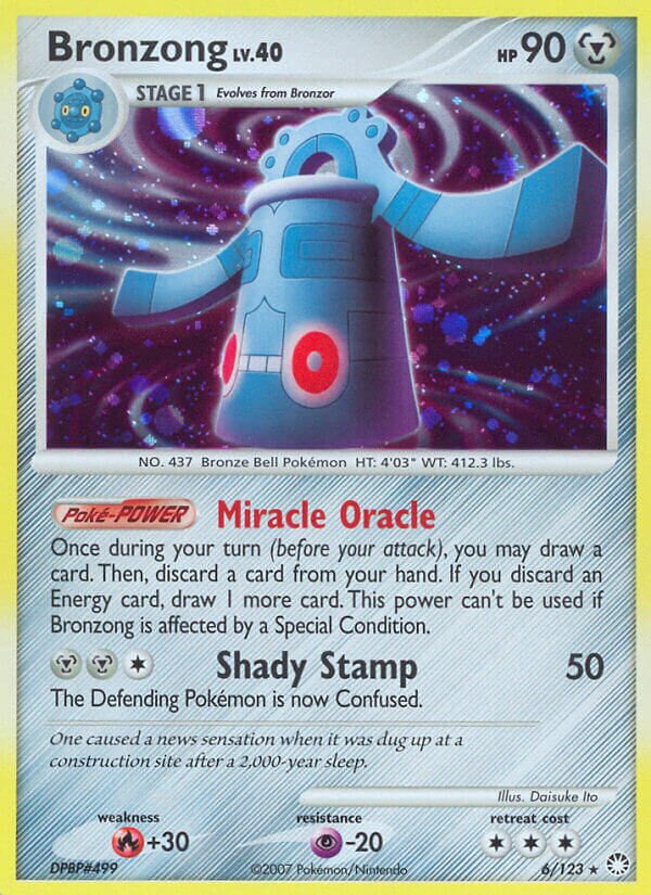 Bronzong 006/124 — Mysterious Treasures (English Pokémon TCG card)