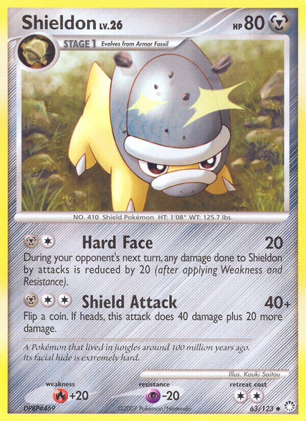 Shieldon 063/124 — Mysterious Treasures (English Pokémon TCG card)