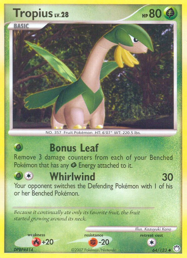 Tropius 064/124 — Mysterious Treasures (English Pokémon TCG card)