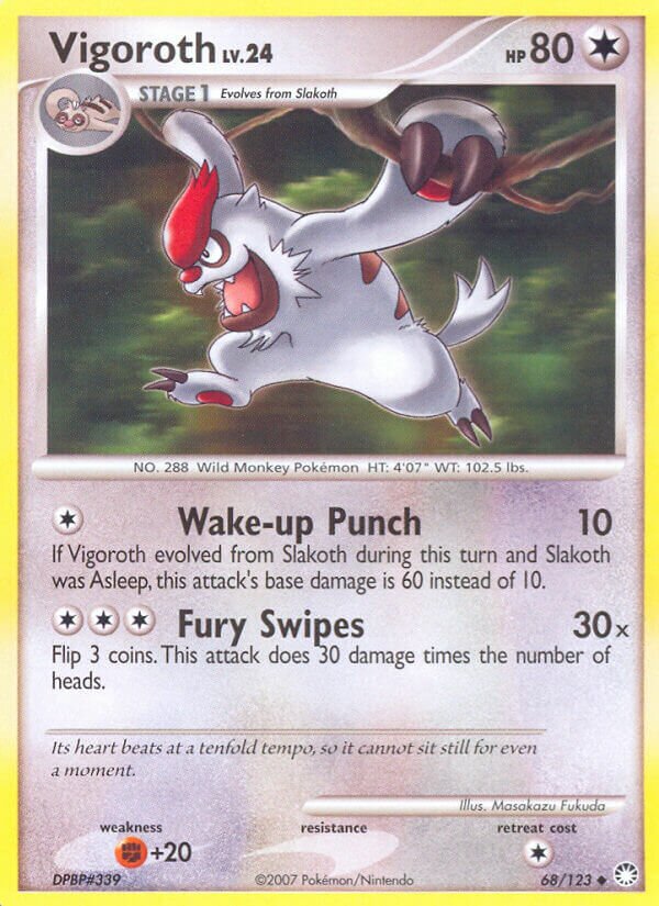 Vigoroth 068/124 — Mysterious Treasures (English Pokémon TCG card)