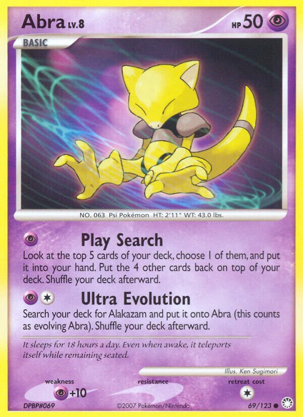 Abra 069/124 — Mysterious Treasures (English Pokémon TCG card)