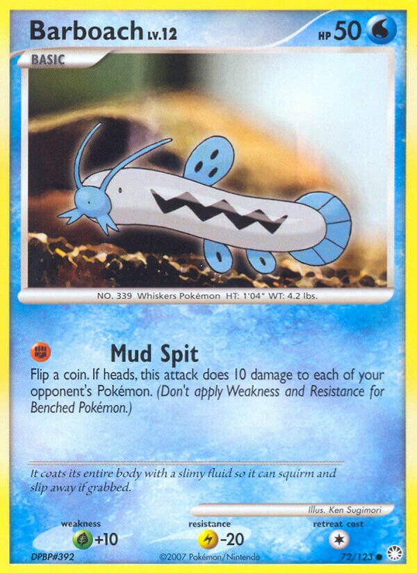 Barboach 072/124 — Mysterious Treasures (English Pokémon TCG card)