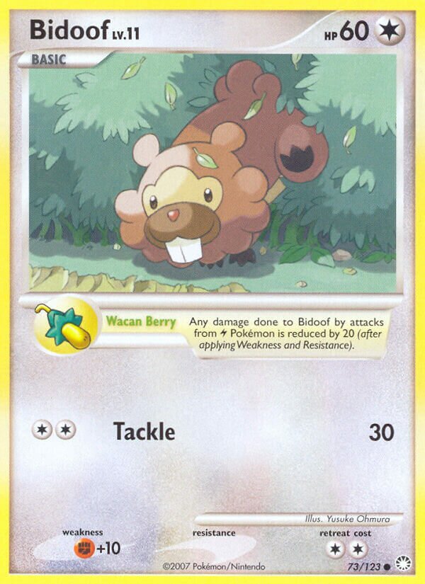 Bidoof 073/124 — Mysterious Treasures (English Pokémon TCG card)