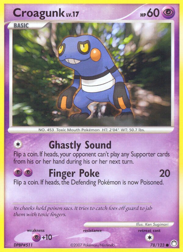 Croagunk 078/124 — Mysterious Treasures (English Pokémon TCG card)