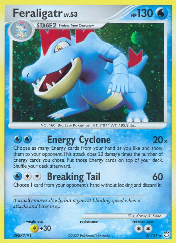Feraligatr 008/124 — Mysterious Treasures (English Pokémon TCG card)