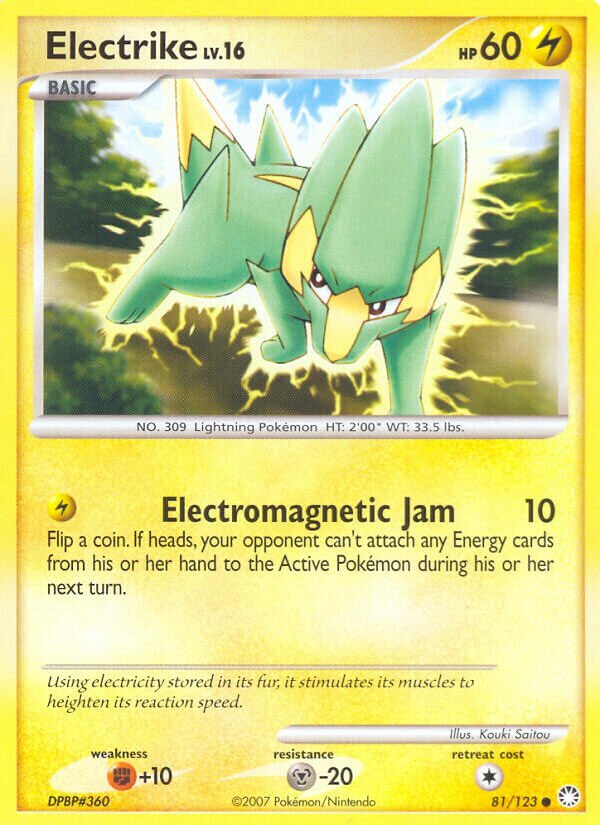 Electrike 081/124 — Mysterious Treasures (English Pokémon TCG card)