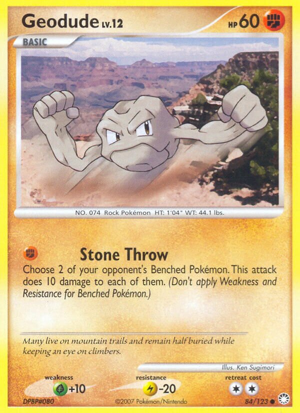 Geodude 084/124 — Mysterious Treasures (English Pokémon TCG card)