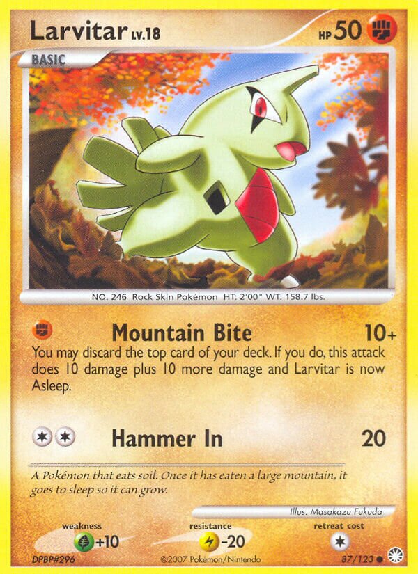 Larvitar 087/124 — Mysterious Treasures (English Pokémon TCG card)