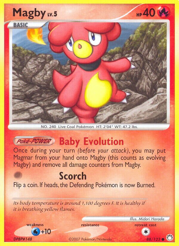 Magby 088/124 — Mysterious Treasures (English Pokémon TCG card)