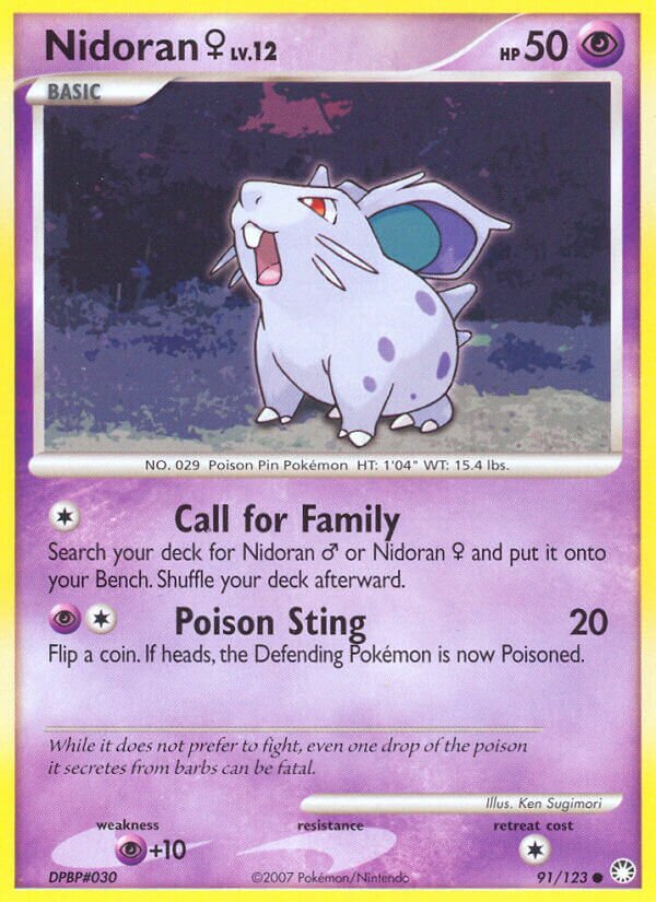 Nidoran ♀ 091/124 — Mysterious Treasures (English Pokémon TCG card)