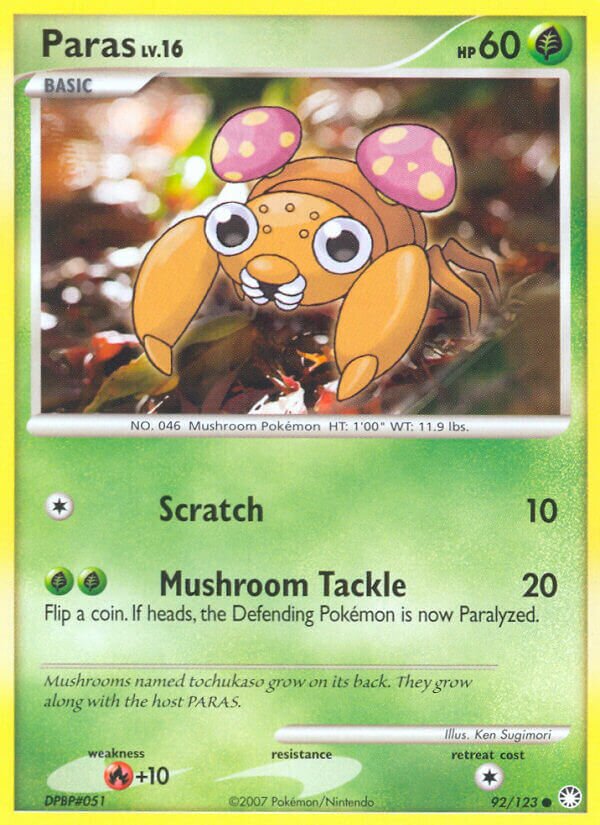 Paras 092/124 — Mysterious Treasures (English Pokémon TCG card)