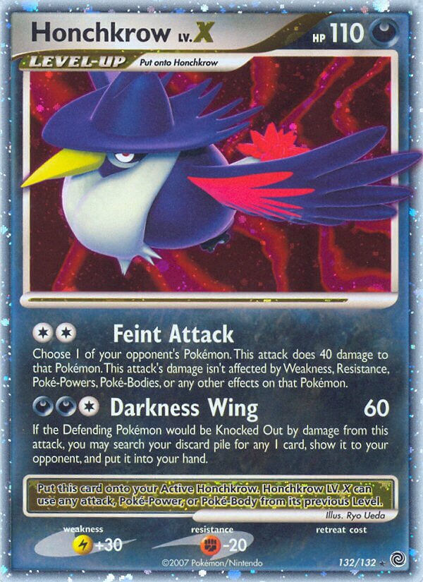 Honchkrow LV.X 132/132 — Secret Wonders (English Pokémon TCG card)