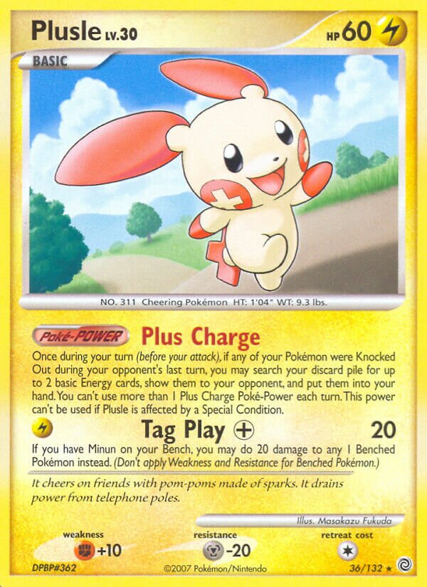 Plusle 036/132 — Secret Wonders (English Pokémon TCG card)
