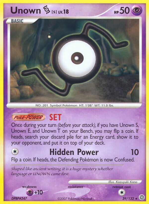 Unown S 039/132 — Secret Wonders (English Pokémon TCG card)