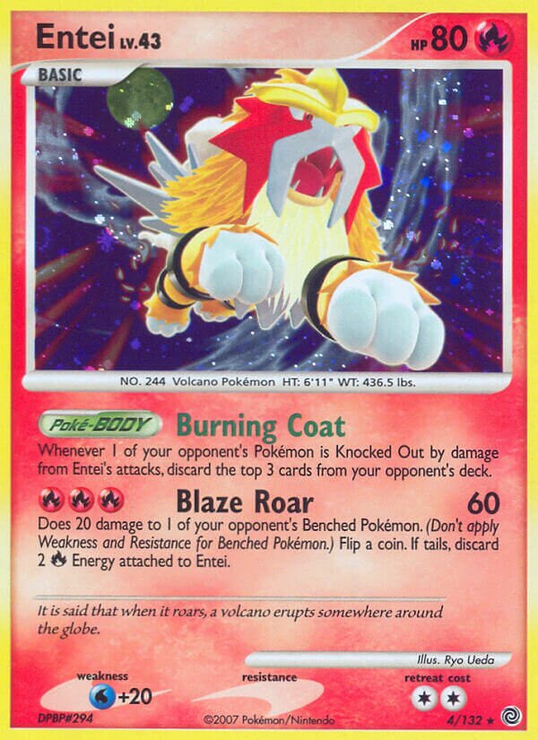 Entei 004/132 — Secret Wonders (English Pokémon TCG card)