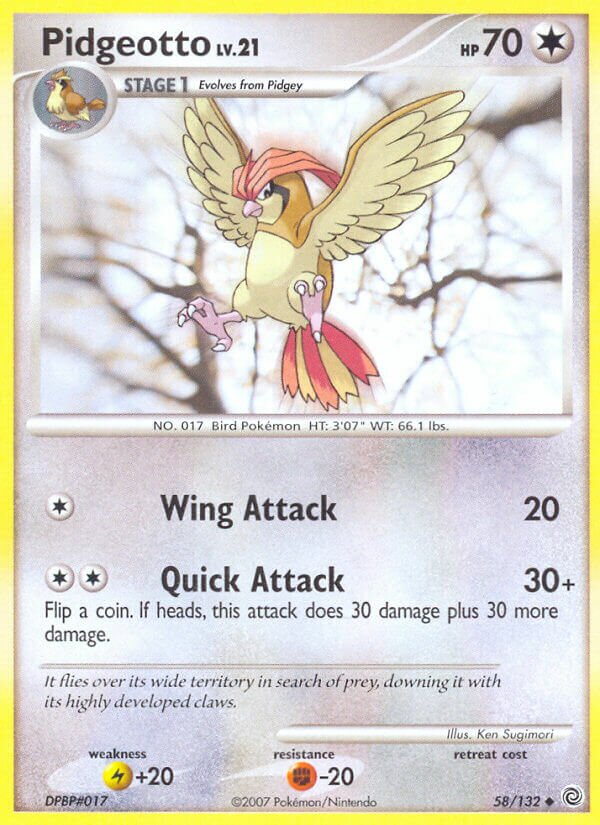 Pidgeotto 058/132 — Secret Wonders (English Pokémon TCG card)