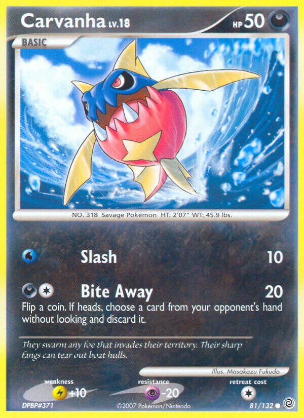 Carvanha 081/132 — Secret Wonders (English Pokémon TCG card)