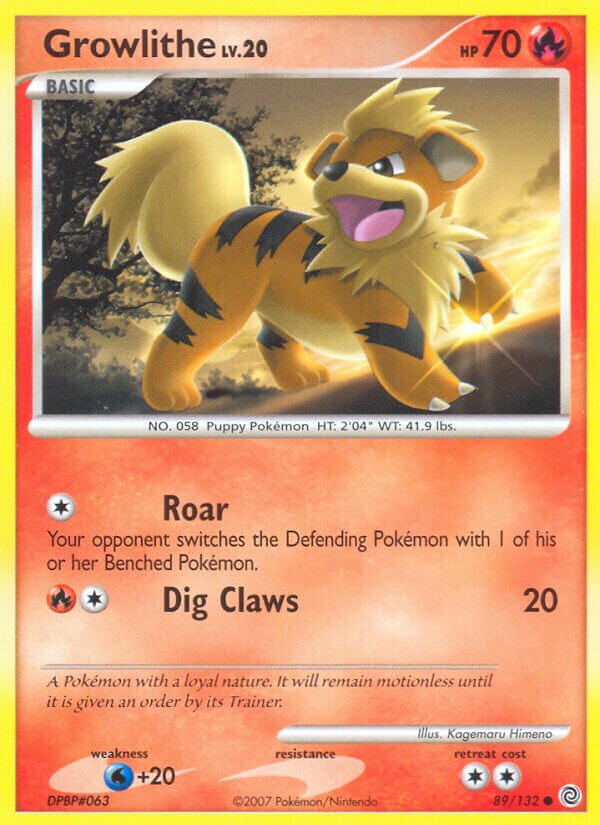 Growlithe 089/132 — Secret Wonders (English Pokémon TCG card)