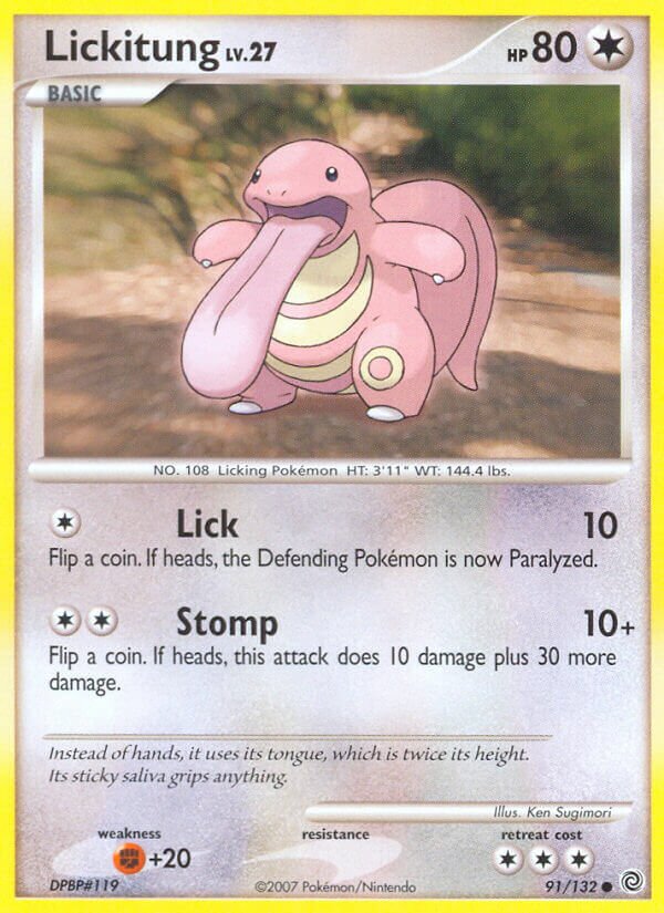 Lickitung 091/132 — Secret Wonders (English Pokémon TCG card)