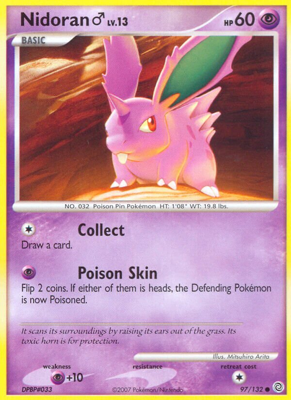 Nidoran ♂ 097/132 — Secret Wonders (English Pokémon TCG card)