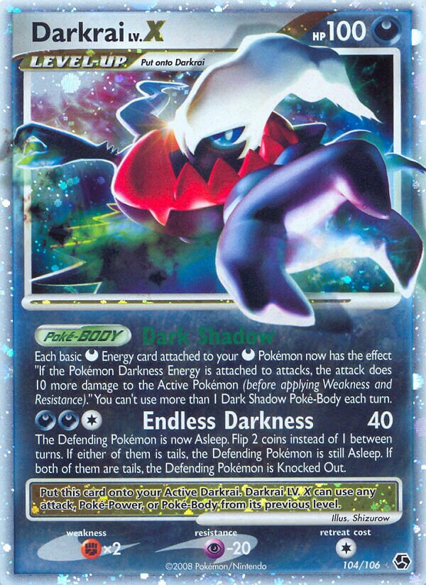 Darkrai LV.X 104/106 — Great Encounters (English Pokémon TCG card)